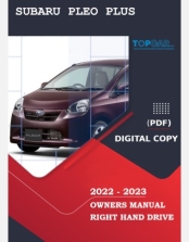 SUBARU PLEO PLUS 2022-2023 OWNERS MANUAL IN ENGLISH